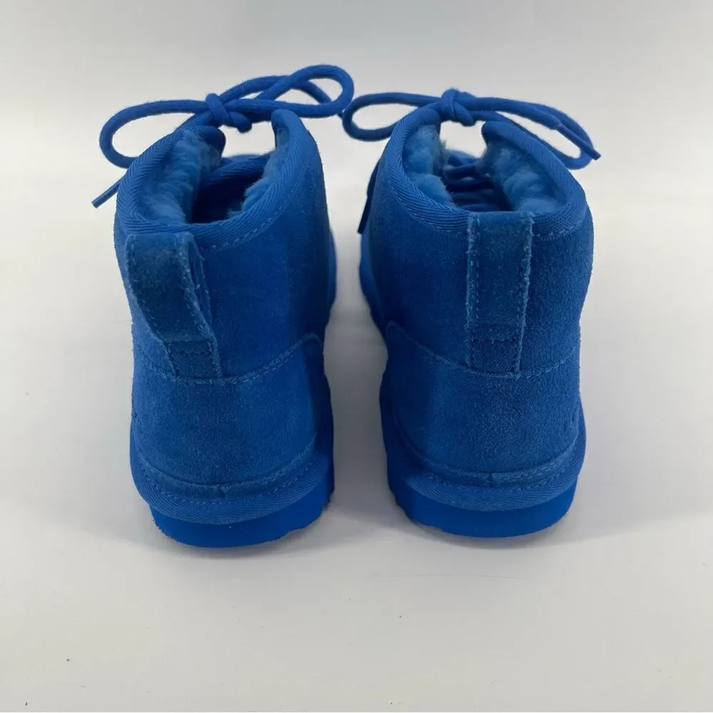 UGG Kids Neumel II Chukka Boots Size 6 Royal Blue Suede Lace-Up 1017320K